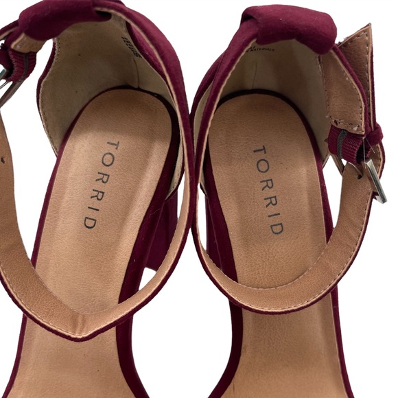Torrid Ankle Strap Heel Sandal Wine Size 10W - Picture 9 of 12